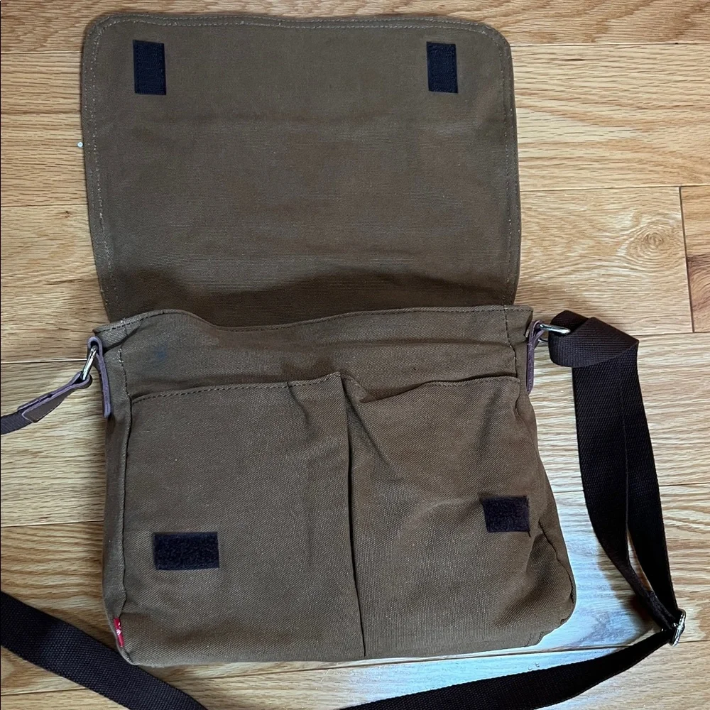 Augur Canvas Messenger Bag with leather accents rugged casual